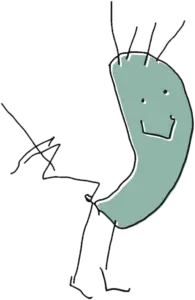 smiley little bean character