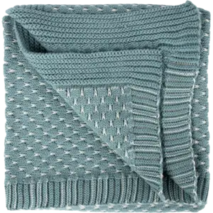 Babydecke aus 100% Baumwolle, grün gestrickt, 80x100 cm, Öko-Tex Standard 100, weiche Kuscheldecke in Geschenkverpackung, Schmusedecke für Junge & Mädchen, Erstausstattung Baby, Geschenk zur Geburt