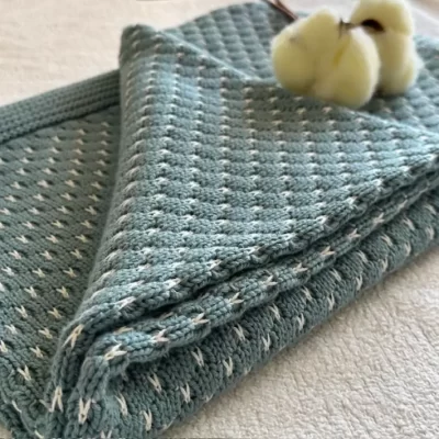Babydecke aus 100% Baumwolle, grün